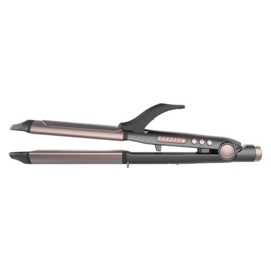 Piastra per Capelli Ceramica Cheratina 2 in 1 Cecotec Bamba RitualCare 1000 220ºC Spegnimento Automatico Accessori Grigio Rosa