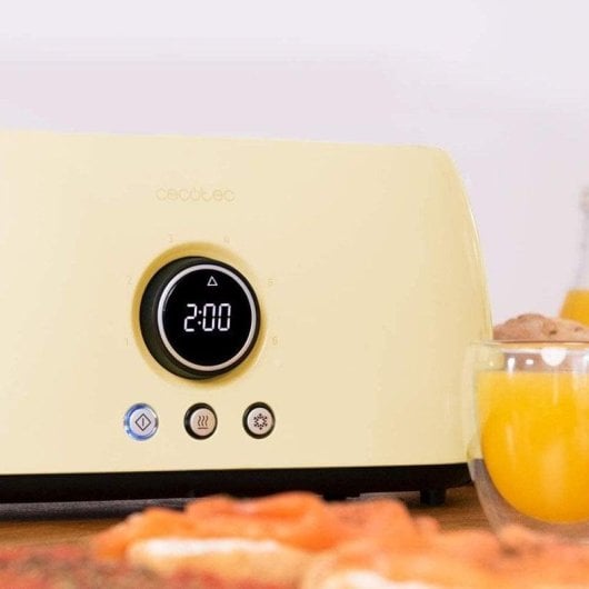 Toster Cecotec ClassicToast 15000 Yellow Extra Double Digitalanzeige 2 breite Schlitze 1500W