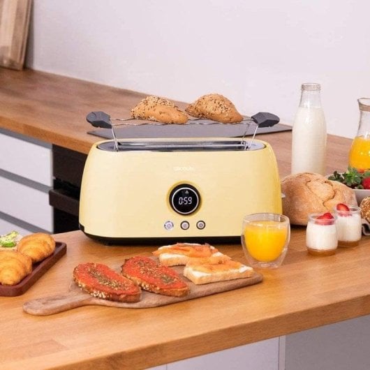 Toster Cecotec ClassicToast 15000 Yellow Extra Double Digitalanzeige 2 breite Schlitze 1500W