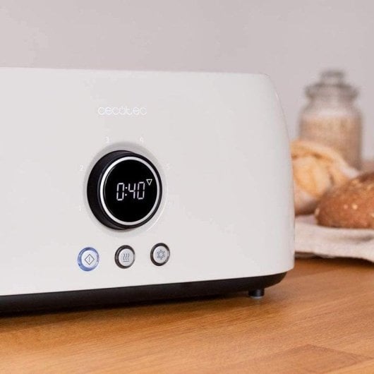 Grille-pain Cecotec ClassicToast 15000 Beige ExtraDouble 2 fentes larges écran digital