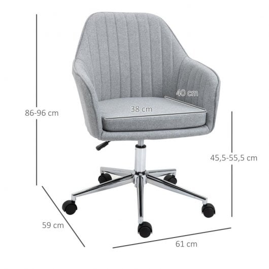 Vinsetto Silla de Oficina Giratoria Gris Claro