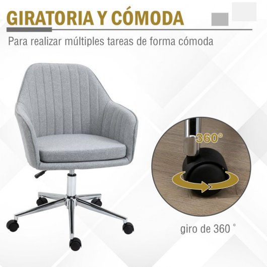 Vinsetto Silla de Oficina Giratoria Gris Claro