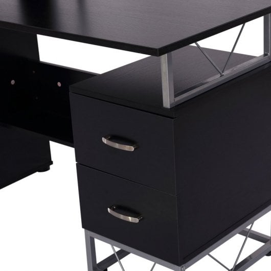 Homcom Mesa de Escritorio para PC 133x55x123cm Negro/Gris