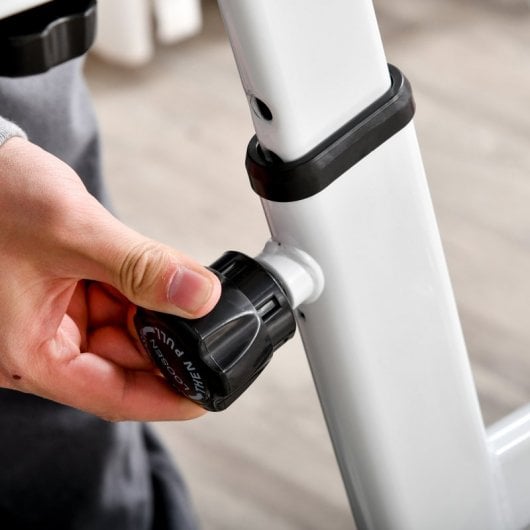 HomCom Bicicleta Estática Blanco/Rojo