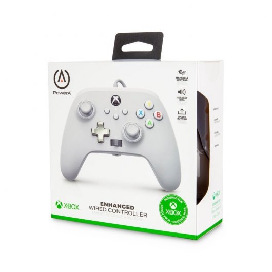 Hori Racing Wheel Overdrive Xbox One/PC + Power A Mando con Cable Blanco para Xbox Series X/S/Xbox One