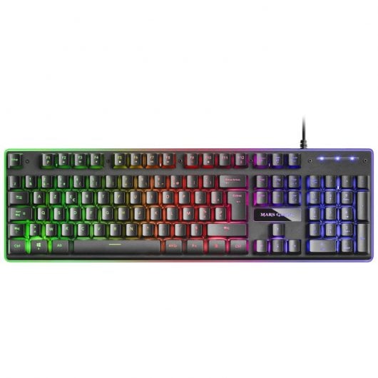 Mars Gaming MCPEXFR Combo Teclado Francés + Ratón + Auriculares + Alfombrilla XXL