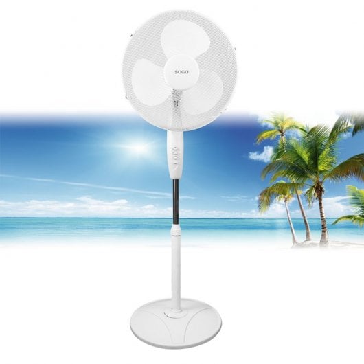 Sogo Ventilateur Sur Pied 40W Blanc