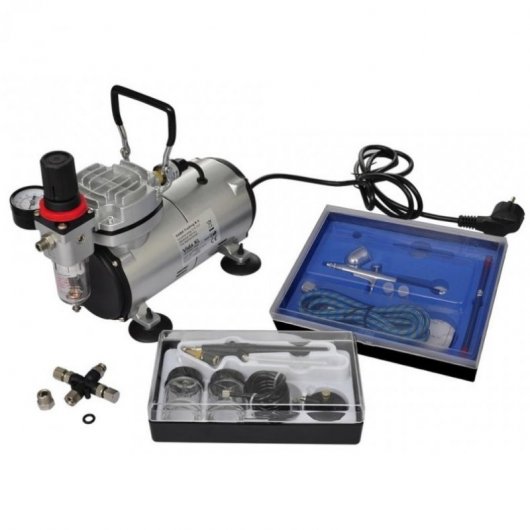 VidaXL Mini Compresor de Aerógrafo 3L 125W + 2 Pistolas