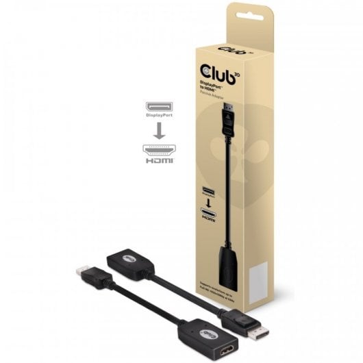 Club 3D Cable Adaptador DisplayPort 1.1 a HDMI 1.3 Macho/Hembra 13cm Negro