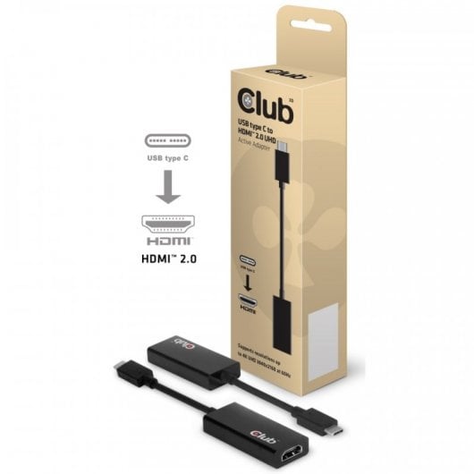 Club 3D Cable Adaptador USB 3.1 Tipo-C a HDMI 2.0 4K Negro