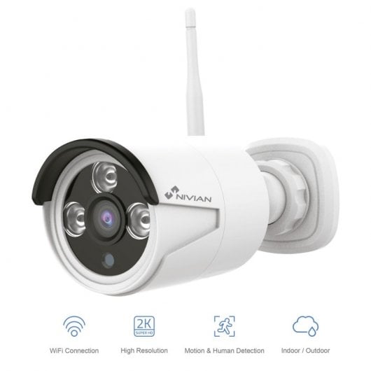 Nivian Bullet Câmara WiFi SuperHD 2K Branca
