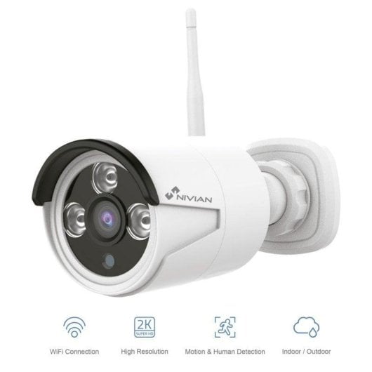 Nivian Bullet Cámara WiFi SuperHD 2K Blanca
