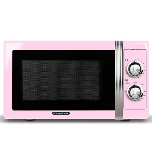 Schneider Vintage SMW25VM Microondas con Grill 25L 900W Rosa