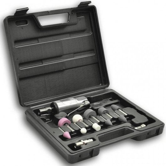 VidaXL Set Mini Amoladora Recta Neumática + Accesorios