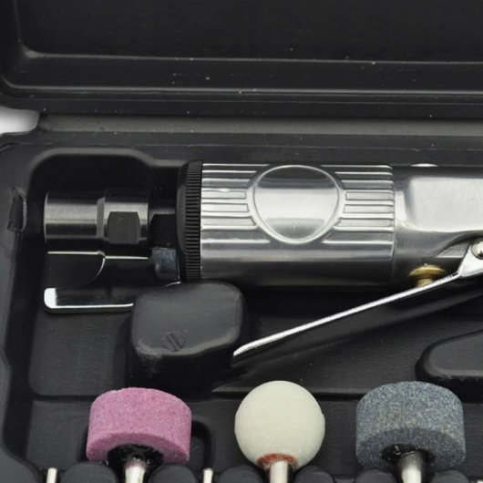 VidaXL Set Mini Amoladora Recta Neumática + Accesorios