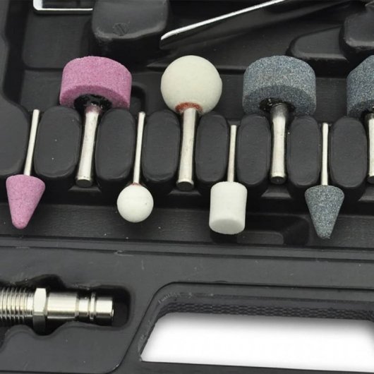 VidaXL Set Mini Amoladora Recta Neumática + Accesorios