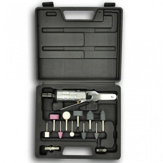 VidaXL Set Mini Amoladora Recta Neumática + Accesorios