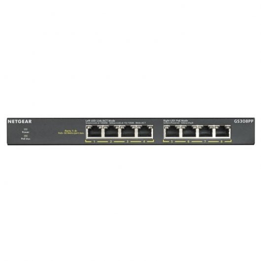 NETGEAR GS308PP Unmanaged Gigabit Ethernet (10/100/1000) Power over Ethernet (PoE) Schwarz