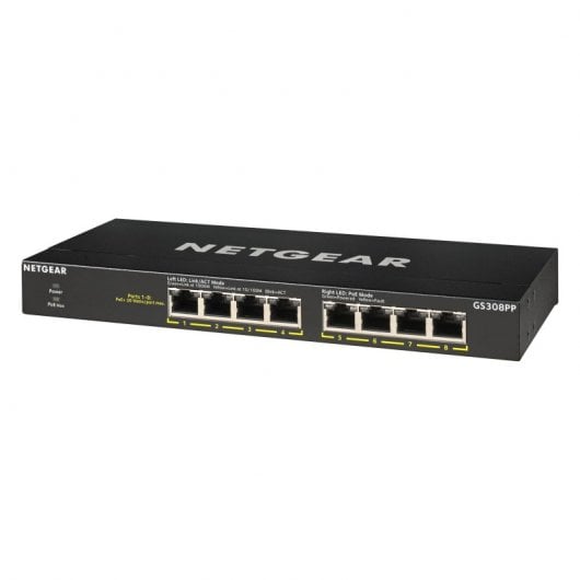 NETGEAR GS308PP Unmanaged Gigabit Ethernet (10/100/1000) Power over Ethernet (PoE) Schwarz