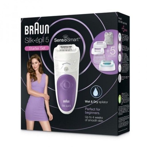 Epilierer Braun Silk-épil 5 5-880 Kabellos 2 Stufen 5 Aufsätze Wet & Dry