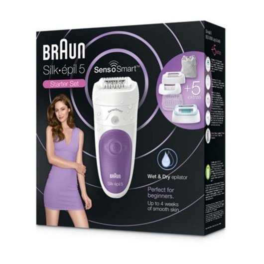 Epilierer Braun Silk-épil 5 5-880 Kabellos 2 Stufen 5 Aufsätze Wet & Dry