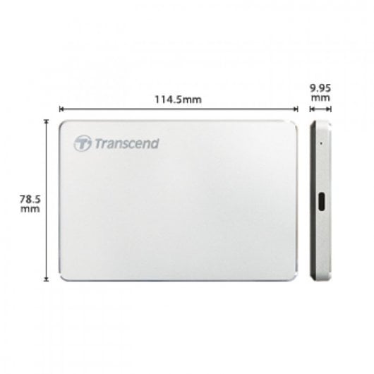 Transcend StoreJet 25C3S Externe Festplatte 2 TB 2.5" USB Typ-C 3.2 Gen 1 (3.1 Gen 1) Silber