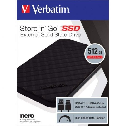 Verbatim Store n Go SSD 512 GB USB-C/3.1 Nero