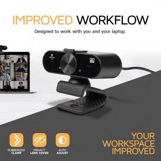 Xtorm Worx Quad-HD 2K Webcam con Trípode