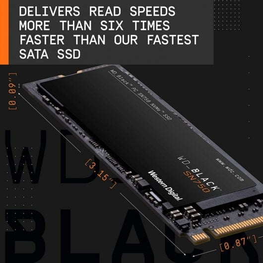 WD Black SN750 SSD 1TB M.2 NVMe 3D Nand PCI Express 3.0