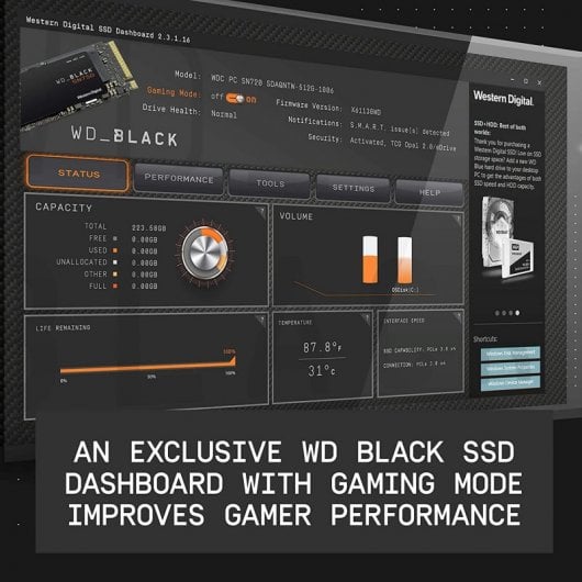 WD Black SN750 SSD 1TB M.2 NVMe 3D Nand PCI Express 3.0