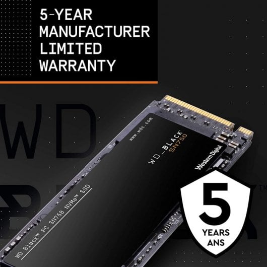 WD Black SN750 SSD 1TB M.2 NVMe 3D Nand PCI Express 3.0