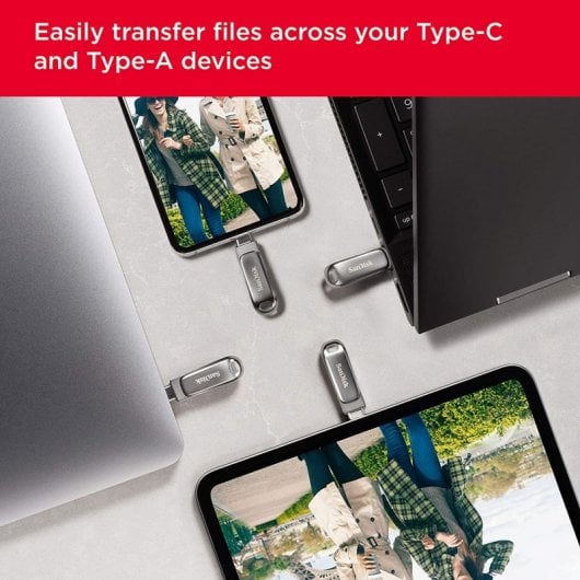 SanDisk Ultra Dual Drive Luxe lecteur USB flash 1000 Go USB Type-A / USB Type-C 3.2 Gen 1 (3.1 Gen 1) Acier inoxydable