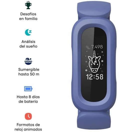 Bracelet d'activité Fitbit Ace 3 Bluetooth PMOLED Bleu Vert autonomie 8 jours suivi activité enfant
