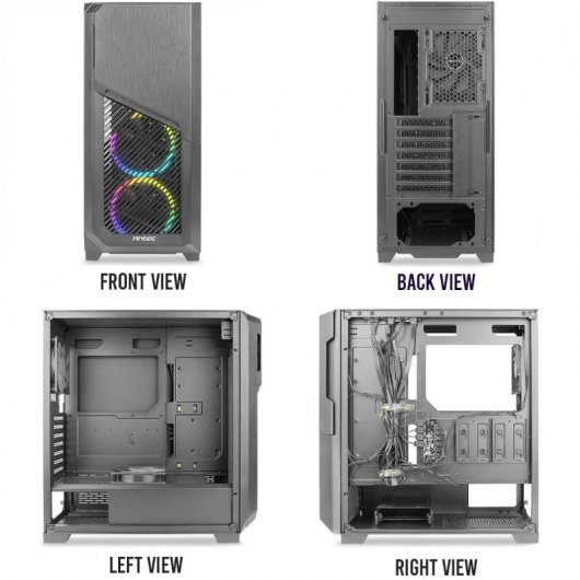 Antec DP502 Flux ARGB Cristal Templado USB 3.0 Negra
