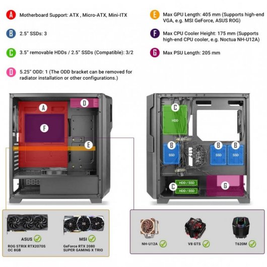 Antec DP502 Flux ARGB Cristal Templado USB 3.0 Negra