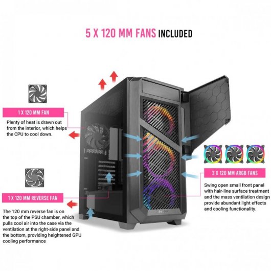 Antec DP502 Flux ARGB Cristal Templado USB 3.0 Negra