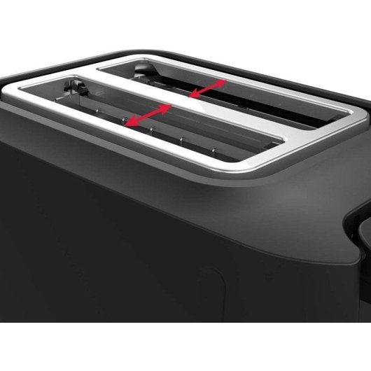 Tostadora Tefal Includeo TT5338 2 Ranuras 850W 7 Niveles Bandeja Recogemigas Negra