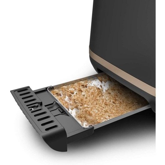 Tostadora Tefal Includeo TT5338 2 Ranuras 850W 7 Niveles Bandeja Recogemigas Negra