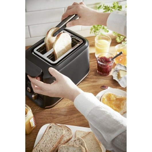 Tostadora Tefal Includeo TT5338 2 Ranuras 850W 7 Niveles Bandeja Recogemigas Negra