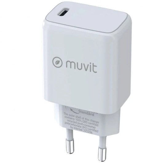 Muvit for Change Cargador Tipo-C PD 30W Blanco