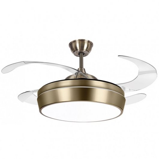 Fabrilamp Simún Ventilador de Techo con Luz y Mando 58W Cuero