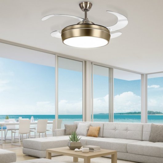 Fabrilamp Simún Ventilador de Techo con Luz y Mando 58W Cuero