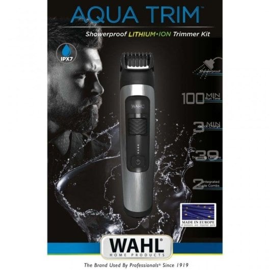 Haarschneider Wahl Aqua Trim Kabellos 38 Längen 100min 2 Aufsätze Wasserdicht