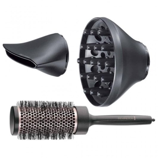 Ionen Föhn Remington Curl & Straight Confidence D5706 2200W 3 Temperaturstufen 2 Geschwindigkeiten Zubehör Schwarz Roségold