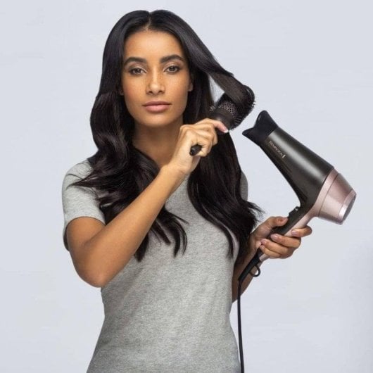 Ionen Föhn Remington Curl & Straight Confidence D5706 2200W 3 Temperaturstufen 2 Geschwindigkeiten Zubehör Schwarz Roségold