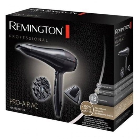 Secador de Cabelo Iónico Profissional Remington Pro-Air AC5999 2300W 3 Temperaturas 2 Velocidades com Acessórios Preto