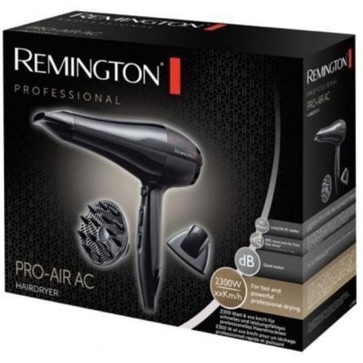 Secador de Cabelo Iónico Profissional Remington Pro-Air AC5999 2300W 3 Temperaturas 2 Velocidades com Acessórios Preto