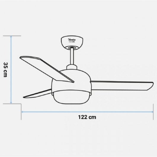 Universal Blue Vento Ventilador de Techo WiFi con Luz LED y Mando Aspas Reversibles 70W Azul/Madera/Blanco