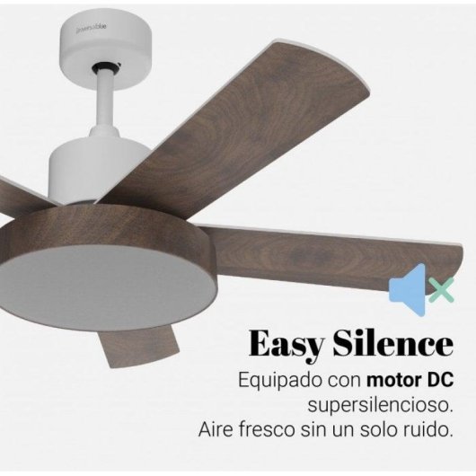 Universal Blue Levante 4048 Ventilador de Techo con Luz LED y Mando Aspas Reversibles 60W Blanco/Madera