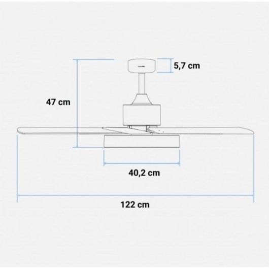 Universal Blue Levante 4048 Ventilador de Techo con Luz LED y Mando Aspas Reversibles 60W Blanco/Madera